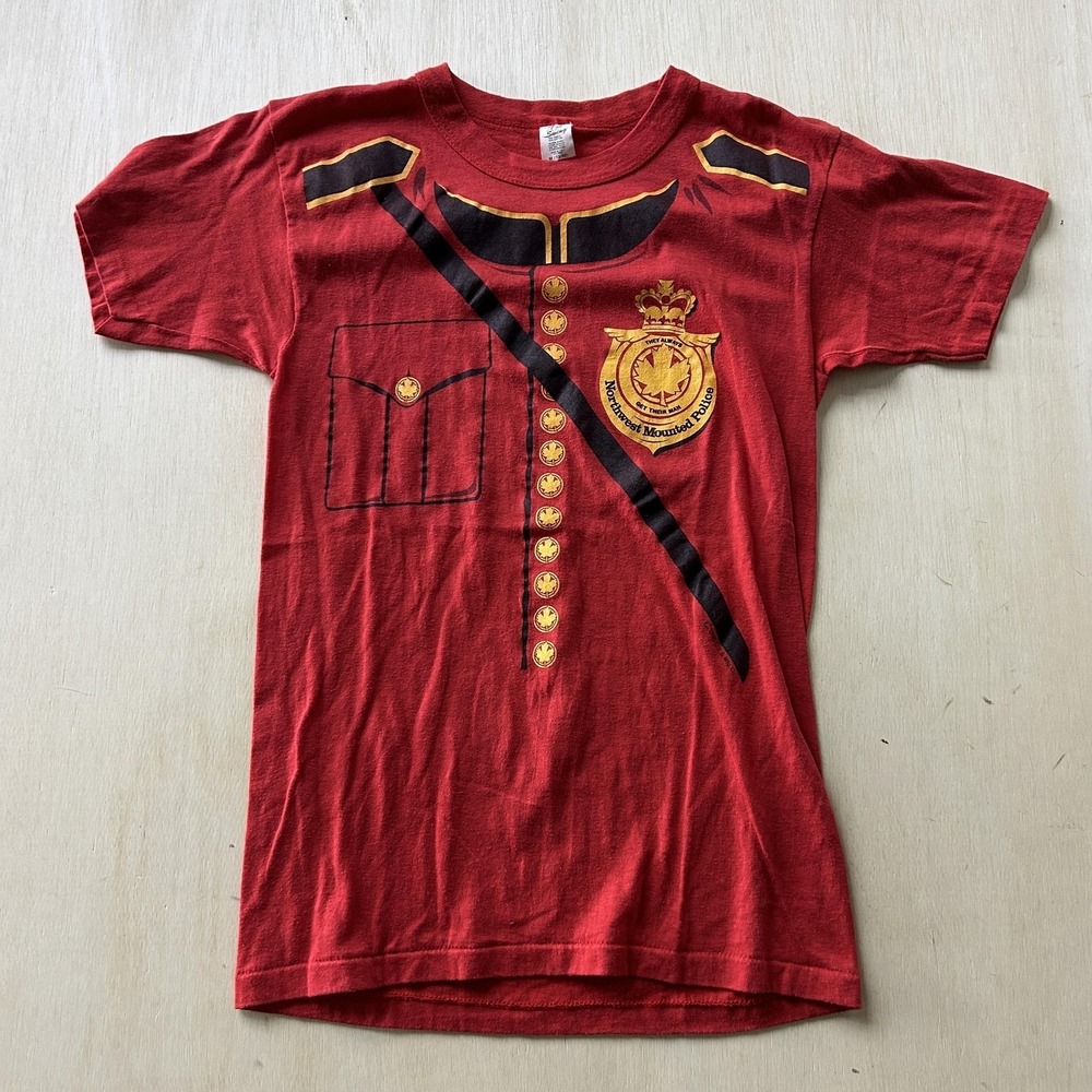 Vintage Tee Swing Shirt Mens Medium Red Northwest Mounted Police Tee T-Shirt